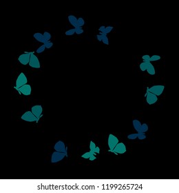Summer Background with Colorful Butterflies. Simple Feminine Pattern for Card, Invitation, Print. Trendy Decoration with Beautiful Butterfly Silhouettes. Vector Background with Moth
