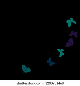 Summer Background with Colorful Butterflies. Simple Feminine Pattern for Card, Invitation, Print. Trendy Decoration with Beautiful Butterfly Silhouettes. Vector Background with Moth
