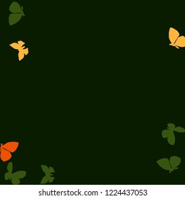 Summer Background with Colorful Butterflies. Simple Feminine Pattern for Card, Invitation, Print. Trendy Decoration with Beautiful Butterfly Silhouettes. Vector Background with Moth
