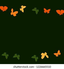 Summer Background with Colorful Butterflies. Simple Feminine Pattern for Card, Invitation, Print. Trendy Decoration with Beautiful Butterfly Silhouettes. Vector Background with Moth
