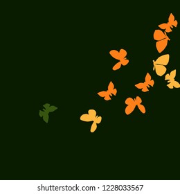 Summer Background with Colorful Butterflies. Simple Feminine Pattern for Card, Invitation, Print. Trendy Decoration with Beautiful Butterfly Silhouettes. Vector Background with Moth
