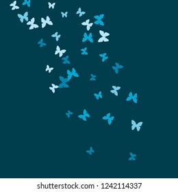Summer Background with Colorful Butterflies. Simple Feminine Pattern for Card, Invitation, Print. Trendy Decoration with Beautiful Butterfly Silhouettes. Vector Background with Moth

