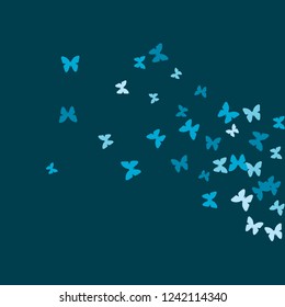 Summer Background with Colorful Butterflies. Simple Feminine Pattern for Card, Invitation, Print. Trendy Decoration with Beautiful Butterfly Silhouettes. Vector Background with Moth
