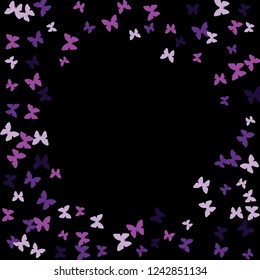 Summer Background with Colorful Butterflies. Simple Feminine Pattern for Card, Invitation, Print. Trendy Decoration with Beautiful Butterfly Silhouettes. Vector Background with Moth
