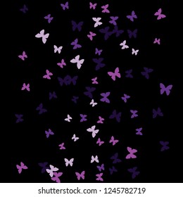 Summer Background with Colorful Butterflies. Simple Feminine Pattern for Card, Invitation, Print. Trendy Decoration with Beautiful Butterfly Silhouettes. Vector Background with Moth
