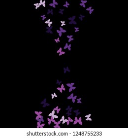 Summer Background with Colorful Butterflies. Simple Feminine Pattern for Card, Invitation, Print. Trendy Decoration with Beautiful Butterfly Silhouettes. Vector Background with Moth