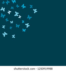 Summer Background with Colorful Butterflies. Simple Feminine Pattern for Card, Invitation, Print. Trendy Decoration with Beautiful Butterfly Silhouettes. Vector Background with Moth