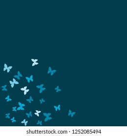 Summer Background with Colorful Butterflies. Simple Feminine Pattern for Card, Invitation, Print. Trendy Decoration with Beautiful Butterfly Silhouettes. Vector Background with Moth
