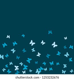 Summer Background with Colorful Butterflies. Simple Feminine Pattern for Card, Invitation, Print. Trendy Decoration with Beautiful Butterfly Silhouettes. Vector Background with Moth
