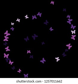 Summer Background with Colorful Butterflies. Simple Feminine Pattern for Card, Invitation, Print. Trendy Decoration with Beautiful Butterfly Silhouettes. Vector Background with Moth
