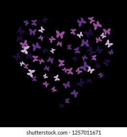 Summer Background with Colorful Butterflies. Simple Feminine Pattern for Card, Invitation, Print. Trendy Decoration with Beautiful Butterfly Silhouettes. Vector Background with Moth
