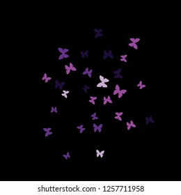 Summer Background with Colorful Butterflies. Simple Feminine Pattern for Card, Invitation, Print. Trendy Decoration with Beautiful Butterfly Silhouettes. Vector Background with Moth

