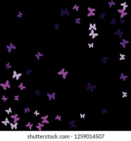 Summer Background with Colorful Butterflies. Simple Feminine Pattern for Card, Invitation, Print. Trendy Decoration with Beautiful Butterfly Silhouettes. Vector Background with Moth
