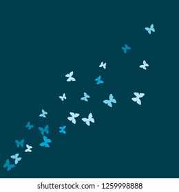 Summer Background with Colorful Butterflies. Simple Feminine Pattern for Card, Invitation, Print. Trendy Decoration with Beautiful Butterfly Silhouettes. Vector Background with Moth
