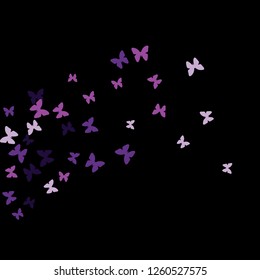 Summer Background with Colorful Butterflies. Simple Feminine Pattern for Card, Invitation, Print. Trendy Decoration with Beautiful Butterfly Silhouettes. Vector Background with Moth