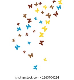 Summer Background with Colorful Butterflies. Simple Feminine Pattern for Card, Invitation, Print. Trendy Decoration with Beautiful Butterfly Silhouettes. Vector Background with Moth
