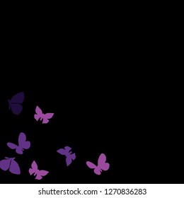 Summer Background with Colorful Butterflies. Simple Feminine Pattern for Card, Invitation, Print. Trendy Decoration with Beautiful Butterfly Silhouettes. Vector Background with Moth
