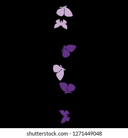 Summer Background with Colorful Butterflies. Simple Feminine Pattern for Card, Invitation, Print. Trendy Decoration with Beautiful Butterfly Silhouettes. Vector Background with Moth
