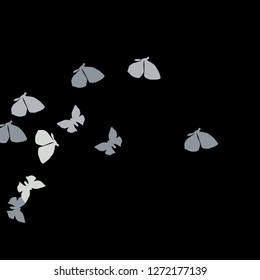 Summer Background with Colorful Butterflies. Simple Feminine Pattern for Card, Invitation, Print. Trendy Decoration with Beautiful Butterfly Silhouettes. Vector Background with Moth
