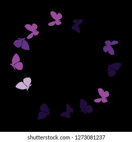 Summer Background with Colorful Butterflies. Simple Feminine Pattern for Card, Invitation, Print. Trendy Decoration with Beautiful Butterfly Silhouettes. Vector Background with Moth
