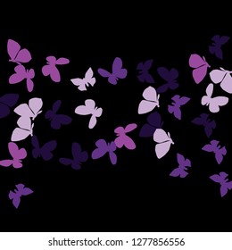 Summer Background with Colorful Butterflies. Simple Feminine Pattern for Card, Invitation, Print. Trendy Decoration with Beautiful Butterfly Silhouettes. Vector Background with Moth
