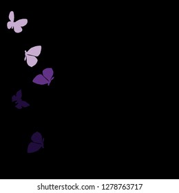 Summer Background with Colorful Butterflies. Simple Feminine Pattern for Card, Invitation, Print. Trendy Decoration with Beautiful Butterfly Silhouettes. Vector Background with Moth
