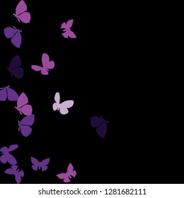 Summer Background with Colorful Butterflies. Simple Feminine Pattern for Card, Invitation, Print. Trendy Decoration with Beautiful Butterfly Silhouettes. Vector Background with Moth
