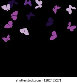 Summer Background with Colorful Butterflies. Simple Feminine Pattern for Card, Invitation, Print. Trendy Decoration with Beautiful Butterfly Silhouettes. Vector Background with Moth
