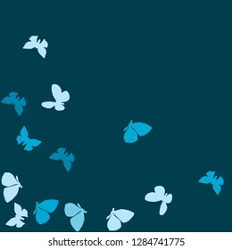 Summer Background with Colorful Butterflies. Simple Feminine Pattern for Card, Invitation, Print. Trendy Decoration with Beautiful Butterfly Silhouettes. Vector Background with Moth
