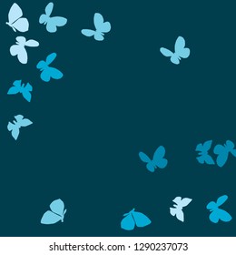 Summer Background with Colorful Butterflies. Simple Feminine Pattern for Card, Invitation, Print. Trendy Decoration with Beautiful Butterfly Silhouettes. Vector Background with Moth
