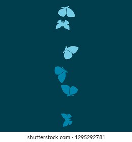 Summer Background with Colorful Butterflies. Simple Feminine Pattern for Card, Invitation, Print. Trendy Decoration with Beautiful Butterfly Silhouettes. Vector Background with Moth
