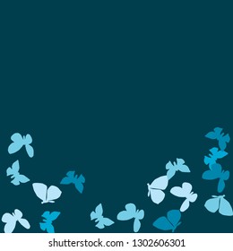 Summer Background with Colorful Butterflies. Simple Feminine Pattern for Card, Invitation, Print. Trendy Decoration with Beautiful Butterfly Silhouettes. Vector Background with Moth

