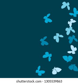 Summer Background with Colorful Butterflies. Simple Feminine Pattern for Card, Invitation, Print. Trendy Decoration with Beautiful Butterfly Silhouettes. Vector Background with Moth
