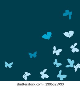 Summer Background with Colorful Butterflies. Simple Feminine Pattern for Card, Invitation, Print. Trendy Decoration with Beautiful Butterfly Silhouettes. Vector Background with Moth
