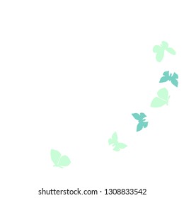 Summer Background with Colorful Butterflies. Simple Feminine Pattern for Card, Invitation, Print. Trendy Decoration with Beautiful Butterfly Silhouettes. Vector Background with Moth