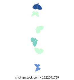 Summer Background with Colorful Butterflies. Simple Feminine Pattern for Card, Invitation, Print. Trendy Decoration with Beautiful Butterfly Silhouettes. Vector Background with Moth
