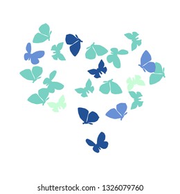 Summer Background with Colorful Butterflies. Simple Feminine Pattern for Card, Invitation, Print. Trendy Decoration with Beautiful Butterfly Silhouettes. Vector Background with Moth