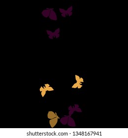 Summer Background with Colorful Butterflies. Simple Feminine Pattern for Card, Invitation, Print. Trendy Decoration with Beautiful Butterfly Silhouettes. Vector Background with Moth
