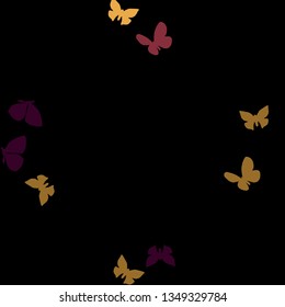 Summer Background with Colorful Butterflies. Simple Feminine Pattern for Card, Invitation, Print. Trendy Decoration with Beautiful Butterfly Silhouettes. Vector Background with Moth
