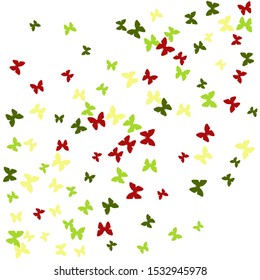 Summer Background with Colorful Butterflies. Simple Feminine Pattern for Card, Invitation, Print. Trendy Decoration with Beautiful Butterfly Silhouettes. Vector Background with Moth
