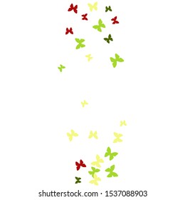 Summer Background with Colorful Butterflies. Simple Feminine Pattern for Card, Invitation, Print. Trendy Decoration with Beautiful Butterfly Silhouettes. Vector Background with Moth
