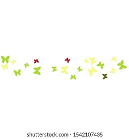 Summer Background with Colorful Butterflies. Simple Feminine Pattern for Card, Invitation, Print. Trendy Decoration with Beautiful Butterfly Silhouettes. Vector Background with Moth
