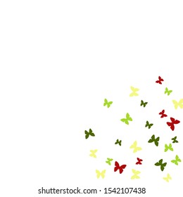 Summer Background with Colorful Butterflies. Simple Feminine Pattern for Card, Invitation, Print. Trendy Decoration with Beautiful Butterfly Silhouettes. Vector Background with Moth
