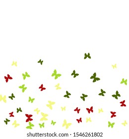 Summer Background with Colorful Butterflies. Simple Feminine Pattern for Card, Invitation, Print. Trendy Decoration with Beautiful Butterfly Silhouettes. Vector Background with Moth

