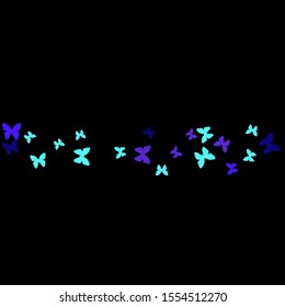 Summer Background with Colorful Butterflies. Simple Feminine Pattern for Card, Invitation, Print. Trendy Decoration with Beautiful Butterfly Silhouettes. Vector Background with Moth
