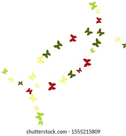 Summer Background with Colorful Butterflies. Simple Feminine Pattern for Card, Invitation, Print. Trendy Decoration with Beautiful Butterfly Silhouettes. Vector Background with Moth

