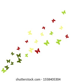 Summer Background with Colorful Butterflies. Simple Feminine Pattern for Card, Invitation, Print. Trendy Decoration with Beautiful Butterfly Silhouettes. Vector Background with Moth
