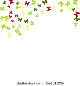 Summer Background with Colorful Butterflies. Simple Feminine Pattern for Card, Invitation, Print. Trendy Decoration with Beautiful Butterfly Silhouettes. Vector Background with Moth
