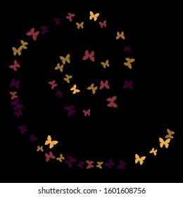 Summer Background with Colorful Butterflies. Simple Feminine Pattern for Card, Invitation, Print. Trendy Decoration with Beautiful Butterfly Silhouettes. Vector Background with Moth