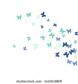 Summer Background with Colorful Butterflies. Simple Feminine Pattern for Card, Invitation, Print. Trendy Decoration with Beautiful Butterfly Silhouettes. Vector Background with Moth